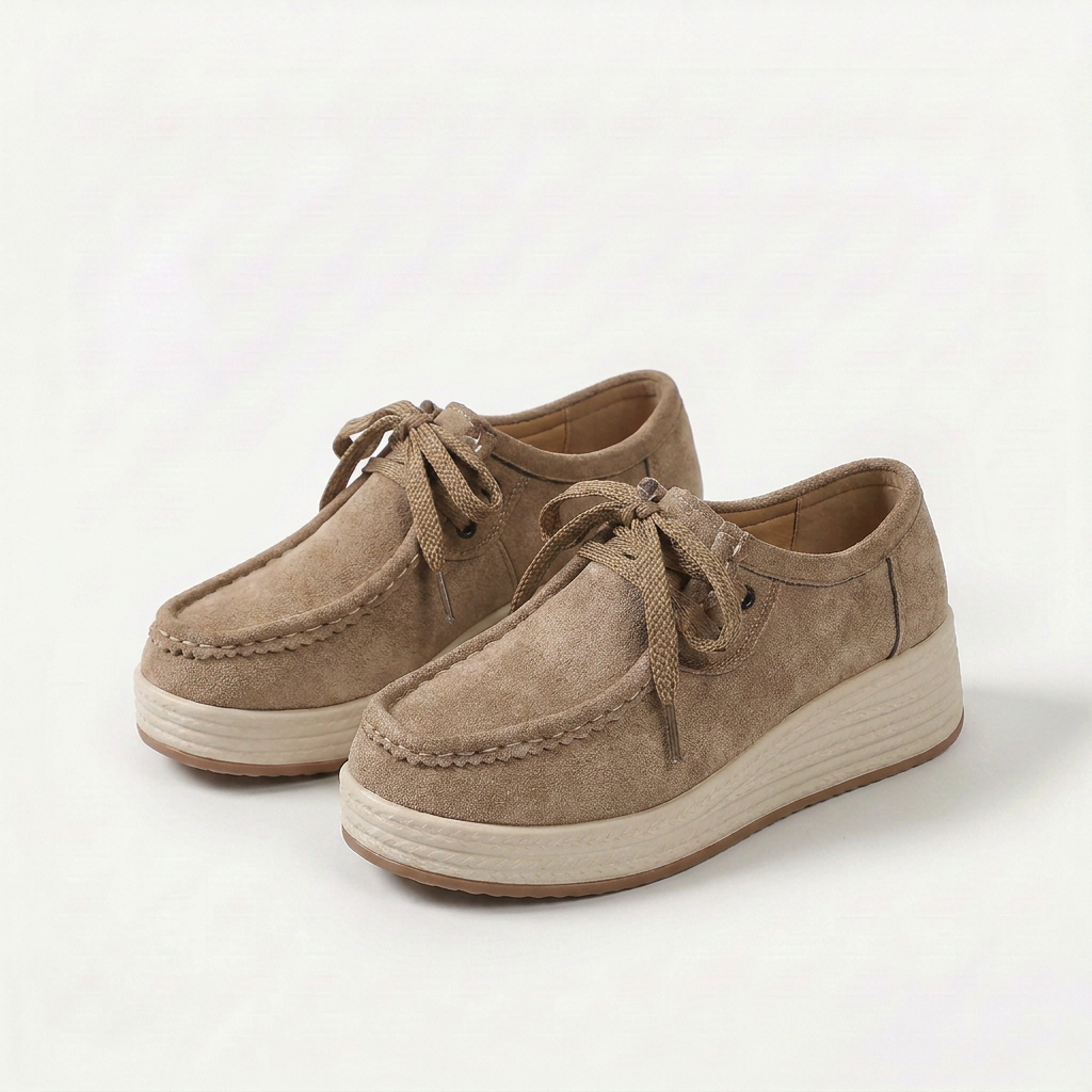 Paula comfortschoenen met veters en chunky zool