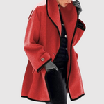 Yvette dames oversized jas met contrastbies
