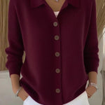 Hester dames knoopvest met col