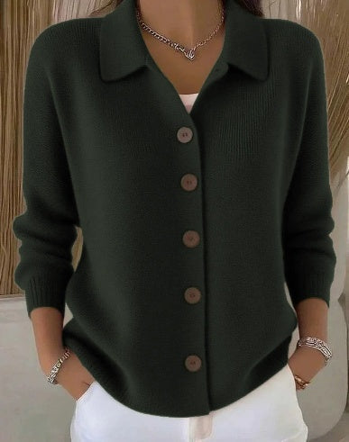 Hester dames knoopvest met col