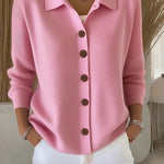 Hester dames knoopvest met col