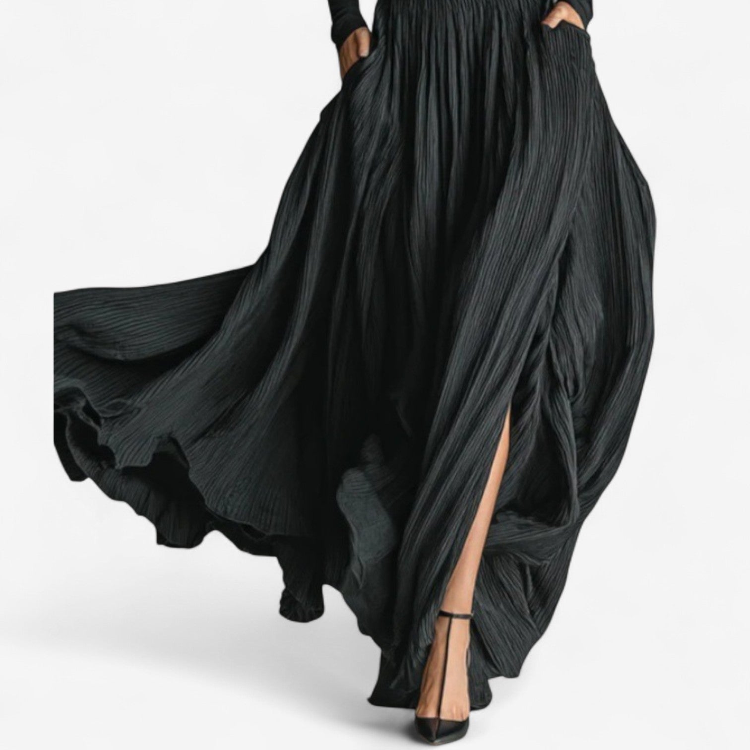 Anneke dames maxi-jurk met hoge taille