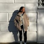 Klara dames zachte fleece winterjas met capuchon