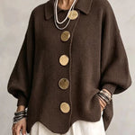 Bente oversized vest met goudkleurige knopen