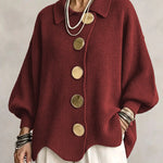 Bente oversized vest met goudkleurige knopen