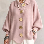 Bente oversized vest met goudkleurige knopen