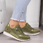 Comfortabele damessneakers met orthopedische zolen, veters en handige zijrits