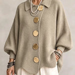 Bente oversized vest met goudkleurige knopen