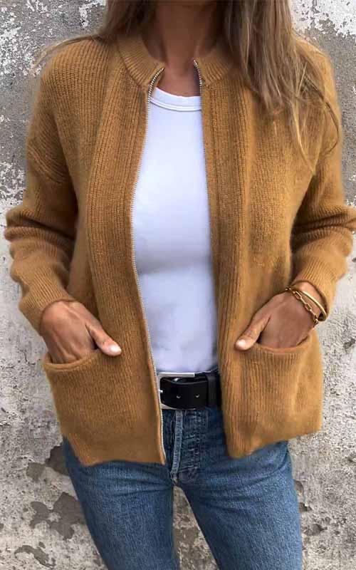 Gwen casual vest met rits