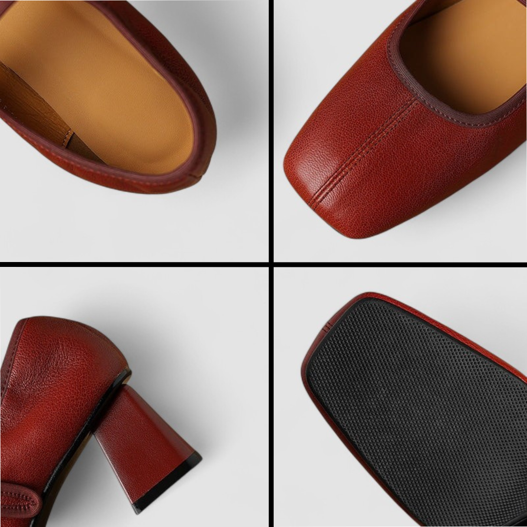 Yfke dames mary jane schoenen met vierkante neus en middelhoge hak