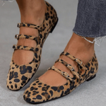 Dames mocassins met luipaardprint in bruin en zwart, handgemaakt en comfortabel