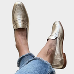 Casual dames mocassins in effen uitvoering, handgemaakt en comfortabel voor elke dag