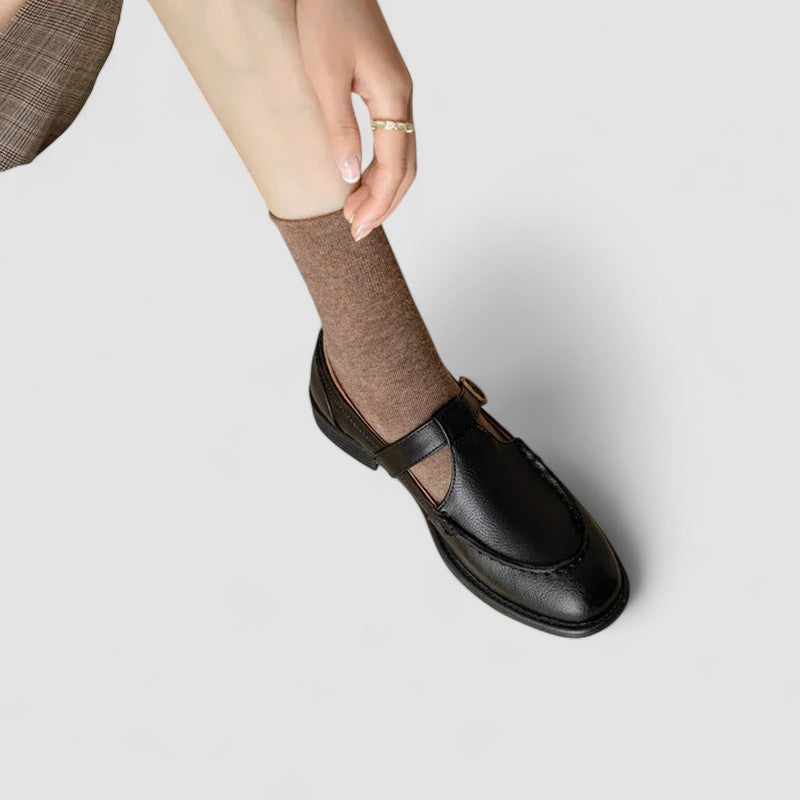 Femke dames mary jane schoenen met vierkante neus