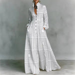 Lanna dames maxi-jurk met bloemenprint en knopen