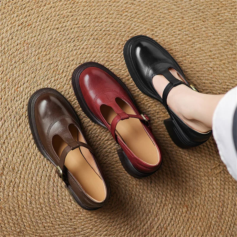 Tessa dames mary jane schoenen met blokhak