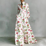 Lanna dames maxi-jurk met bloemenprint en knopen