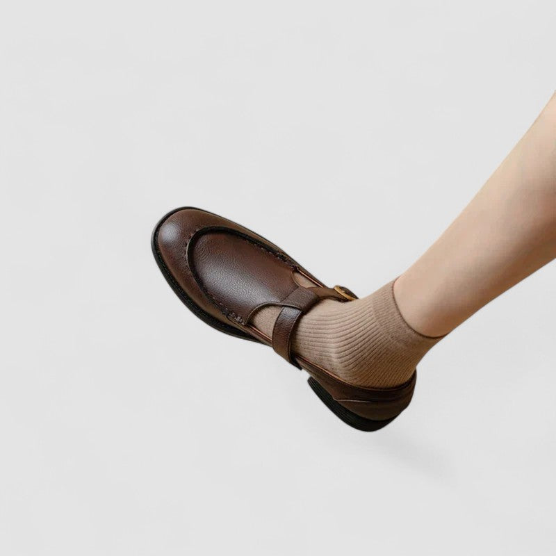 Femke dames mary jane schoenen met vierkante neus
