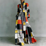Lanna dames maxi-jurk met bloemenprint en knopen