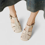 Sanne dames mary jane schoenen met uitsparing en lage hak