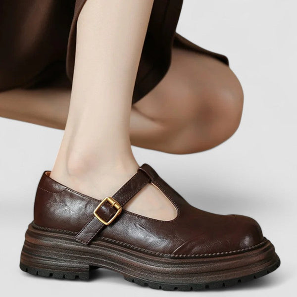 Cato dames t-band schoenen met grove zool