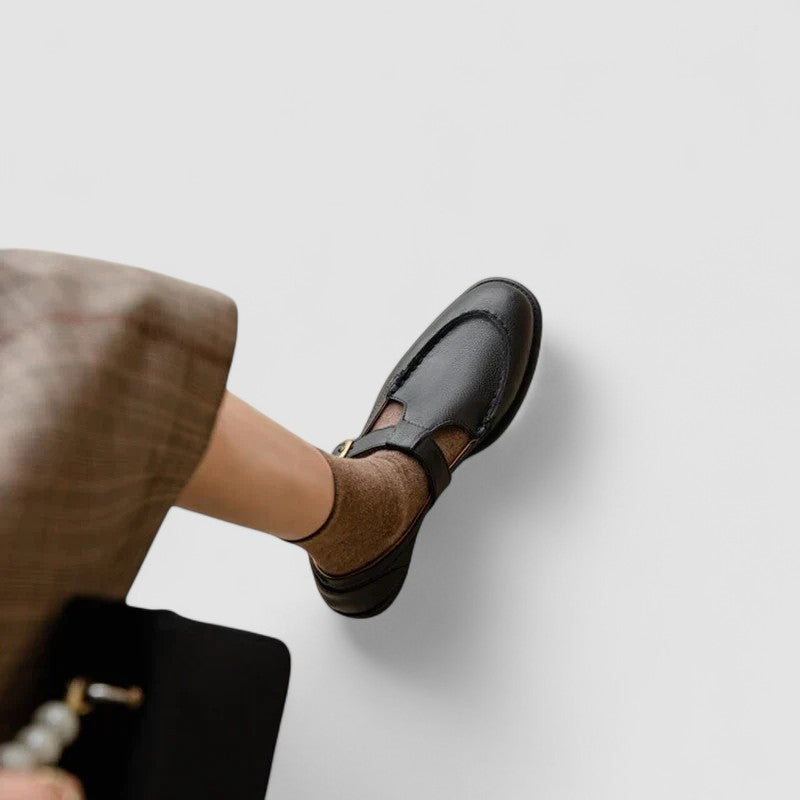 Femke dames mary jane schoenen met vierkante neus