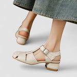 Sanne dames mary jane schoenen met uitsparing en lage hak