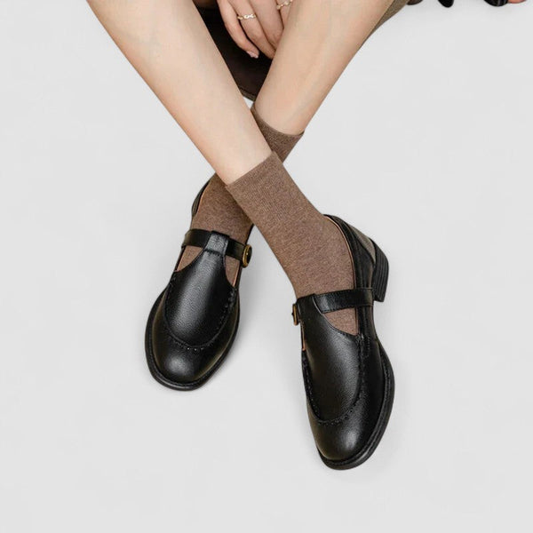 Femke dames mary jane schoenen met vierkante neus