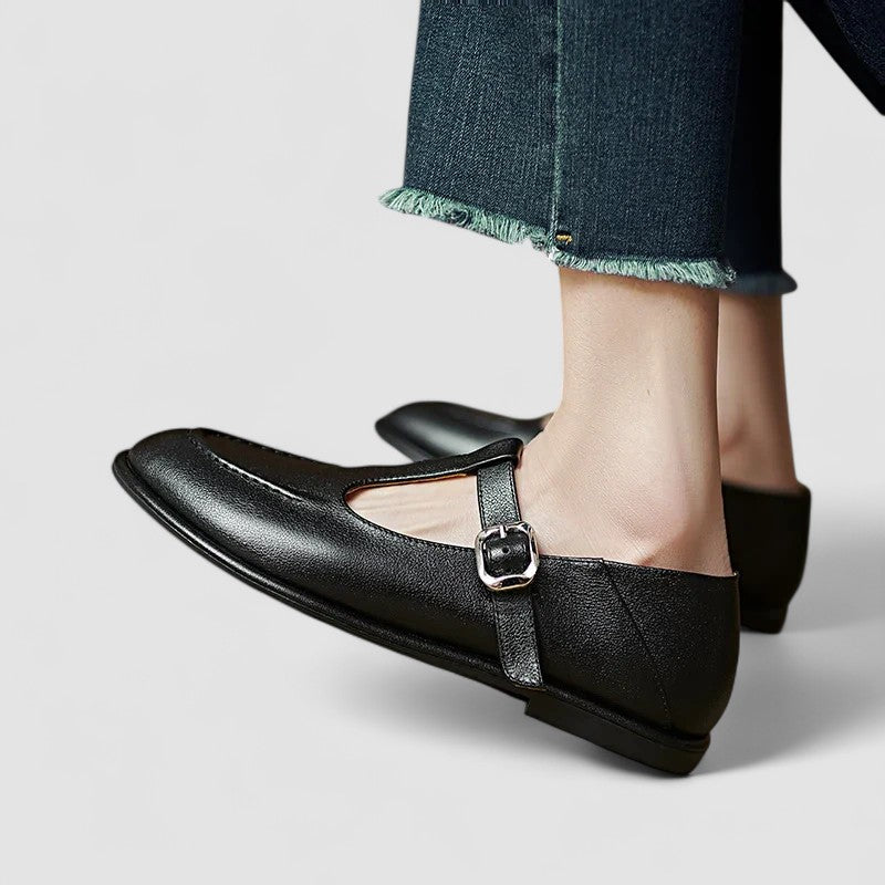 Veerle dames brogue mary jane schoenen met lage hak