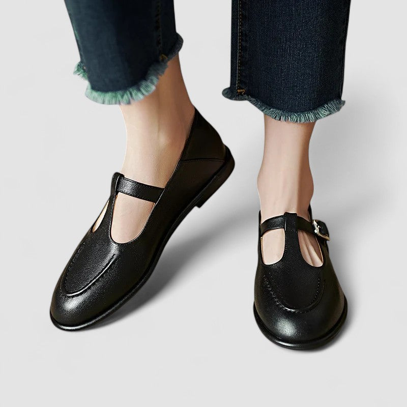 Veerle dames brogue mary jane schoenen met lage hak