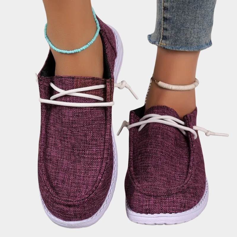 Zachte dames loafers met bohemian print, gedempte loopzool en ruime pasvorm
