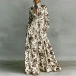 Lanna dames maxi-jurk met bloemenprint en knopen