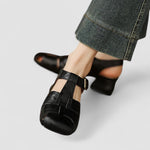 Sanne dames mary jane schoenen met uitsparing en lage hak