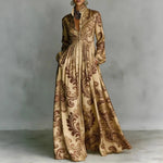 Lanna dames maxi-jurk met bloemenprint en knopen
