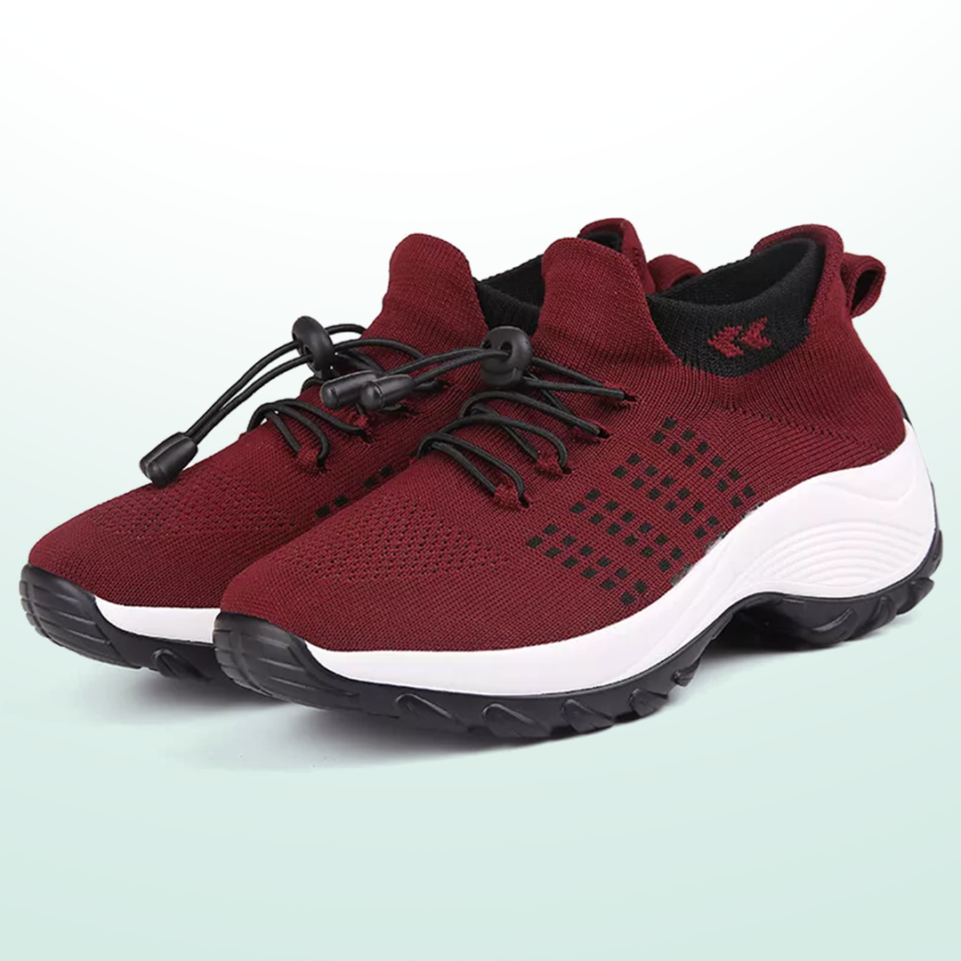 Rianne zwart-rode comfortschoenen