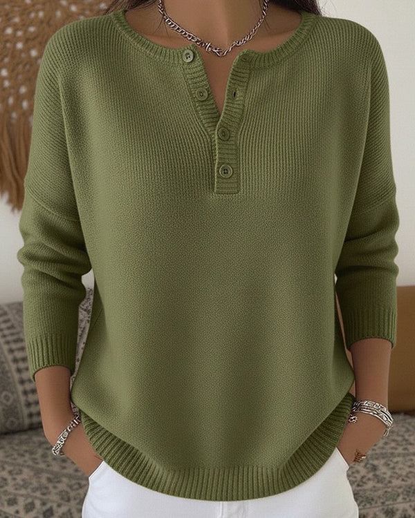 Nienke henley-trui met knopen