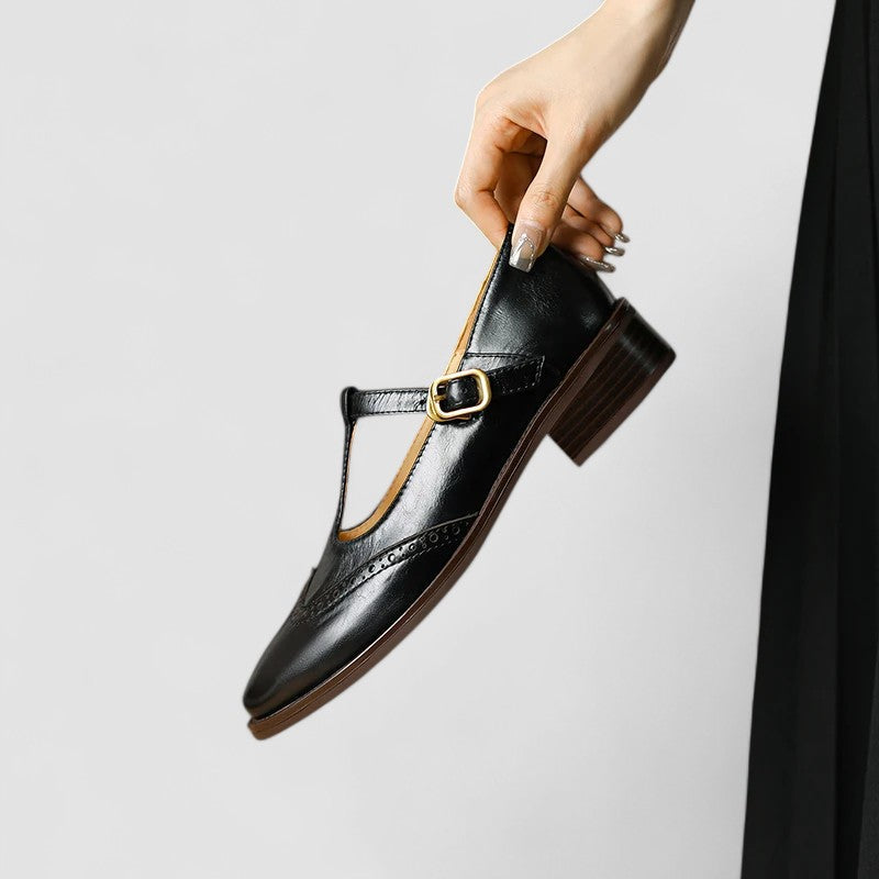Hanne dames geperforeerde t-band schoenen