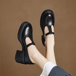 Tessa dames mary jane schoenen met blokhak