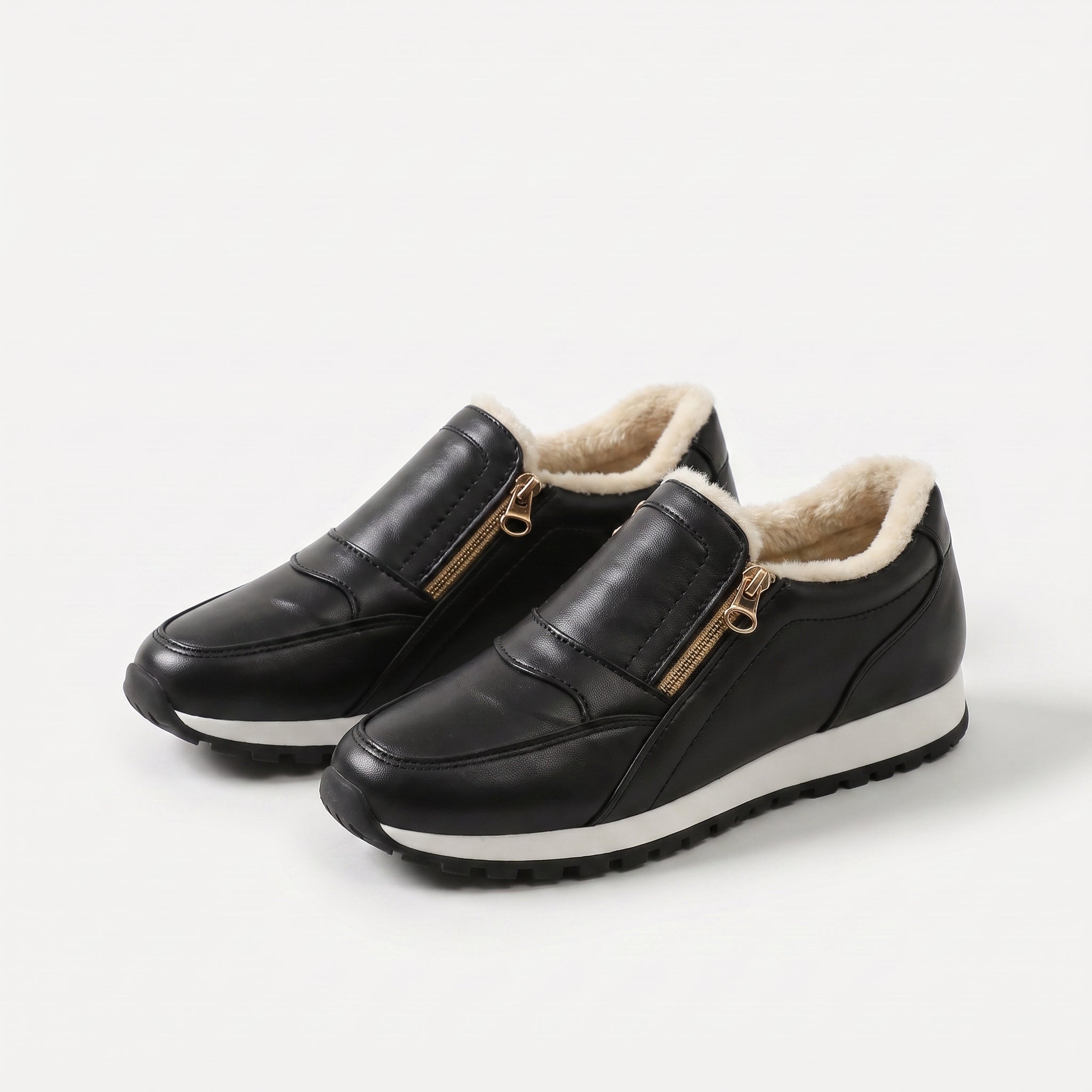 Imke warme slip-on sneakers met dubbele rits