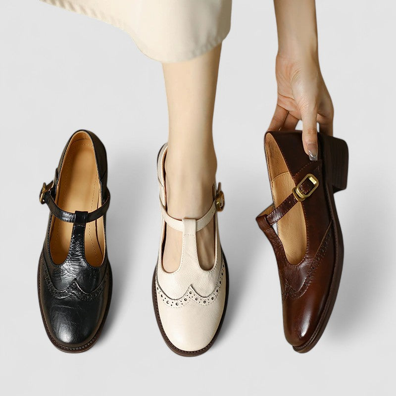 Hanne dames geperforeerde t-band schoenen
