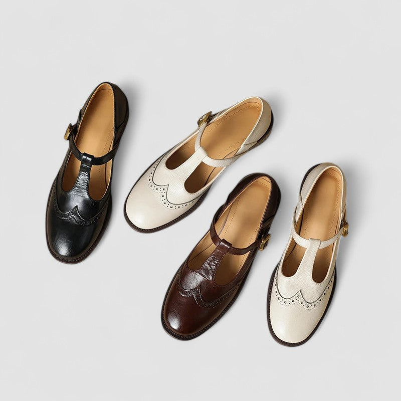 Hanne dames geperforeerde t-band schoenen