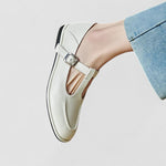 Veerle dames brogue mary jane schoenen met lage hak