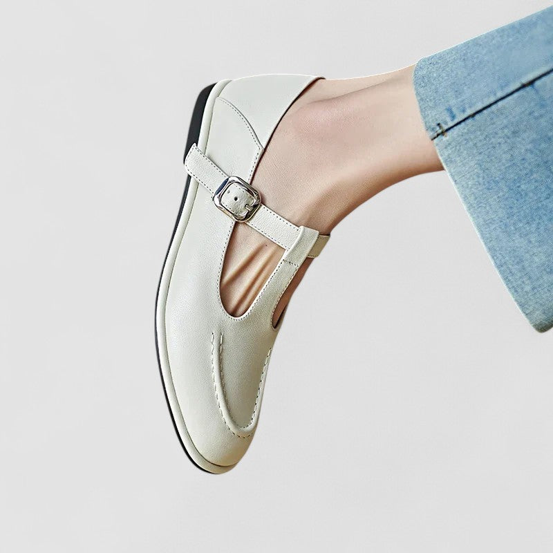 Veerle dames brogue mary jane schoenen met lage hak