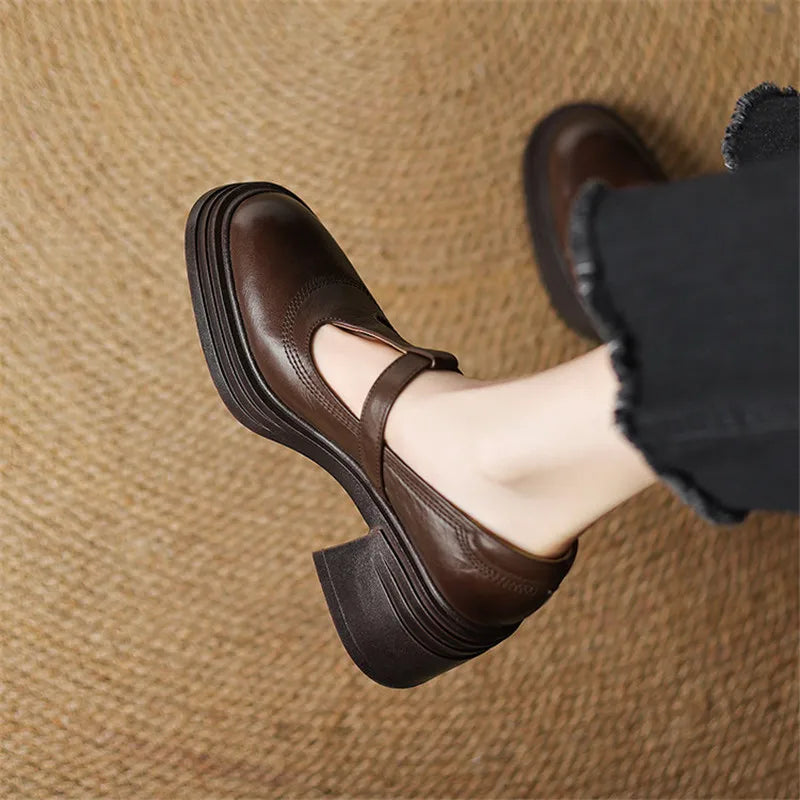 Tessa dames mary jane schoenen met blokhak