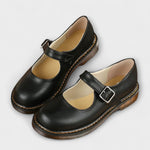 Jolien dames mary jane schoenen met contraststiksels en gesp