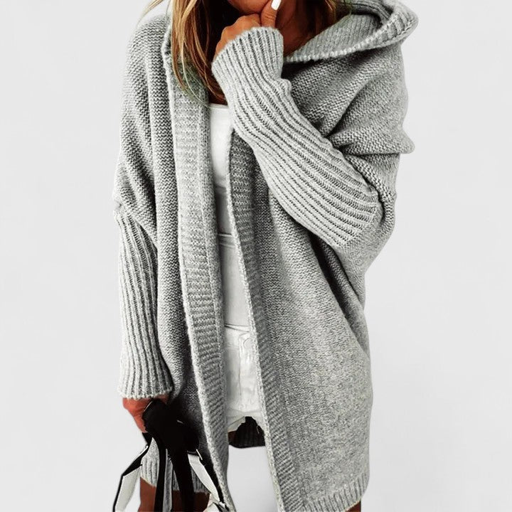 Oversized grofgebreid vest zonder sluiting voor dames, los gedragen over een effen top