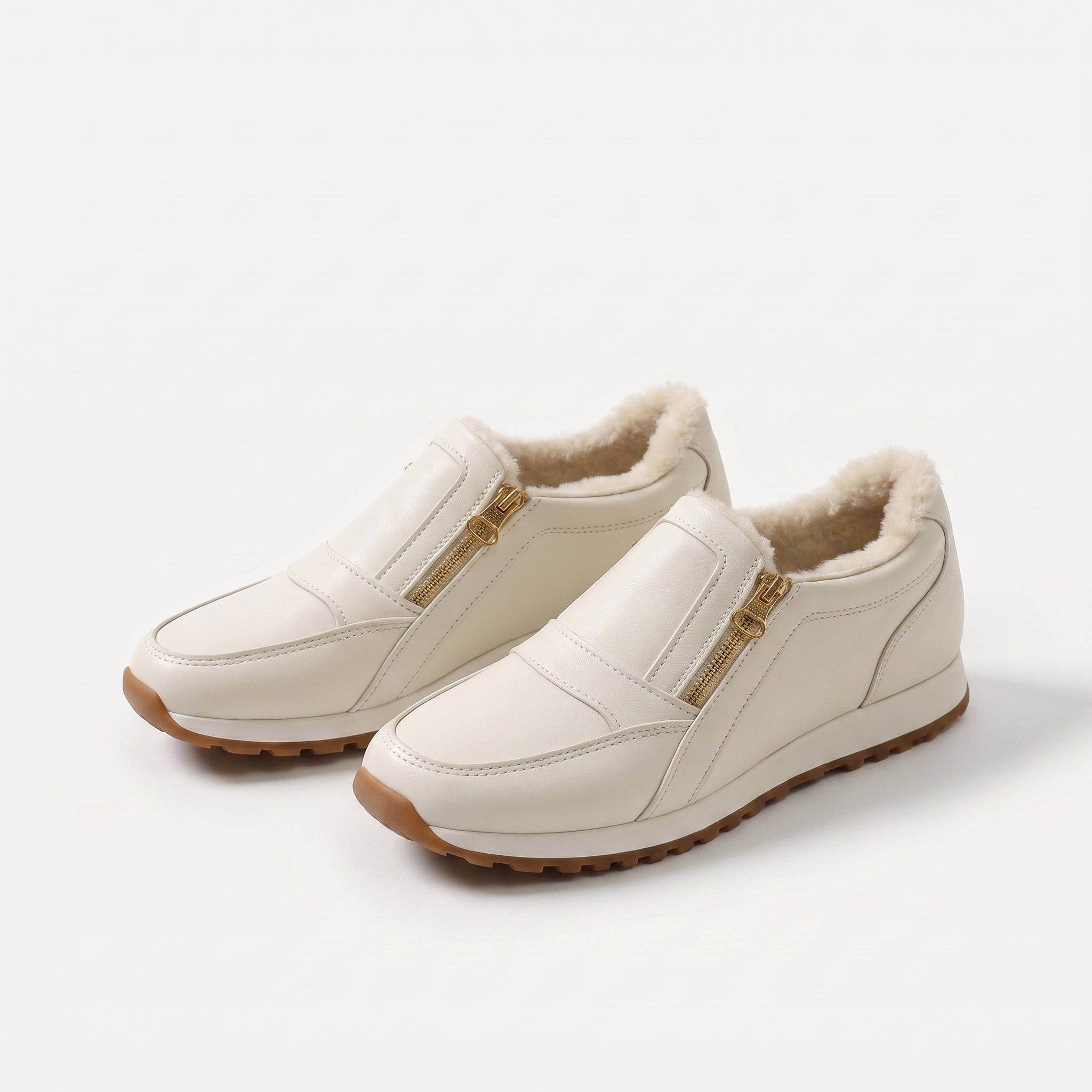 Imke warme slip-on sneakers met dubbele rits