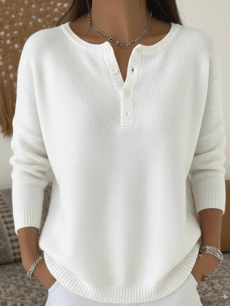 Nienke henley-trui met knopen