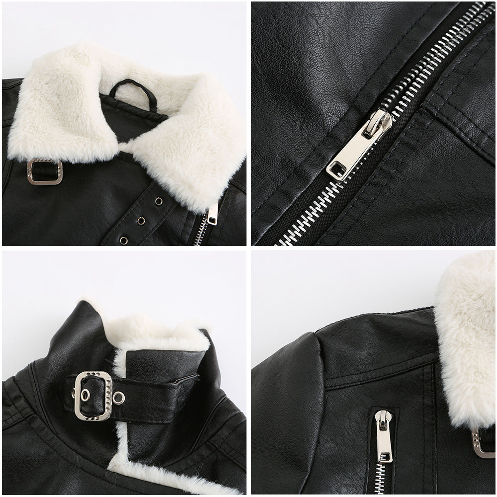 Dames jack van nepleer met warme zachte teddyvoering voor de winter
