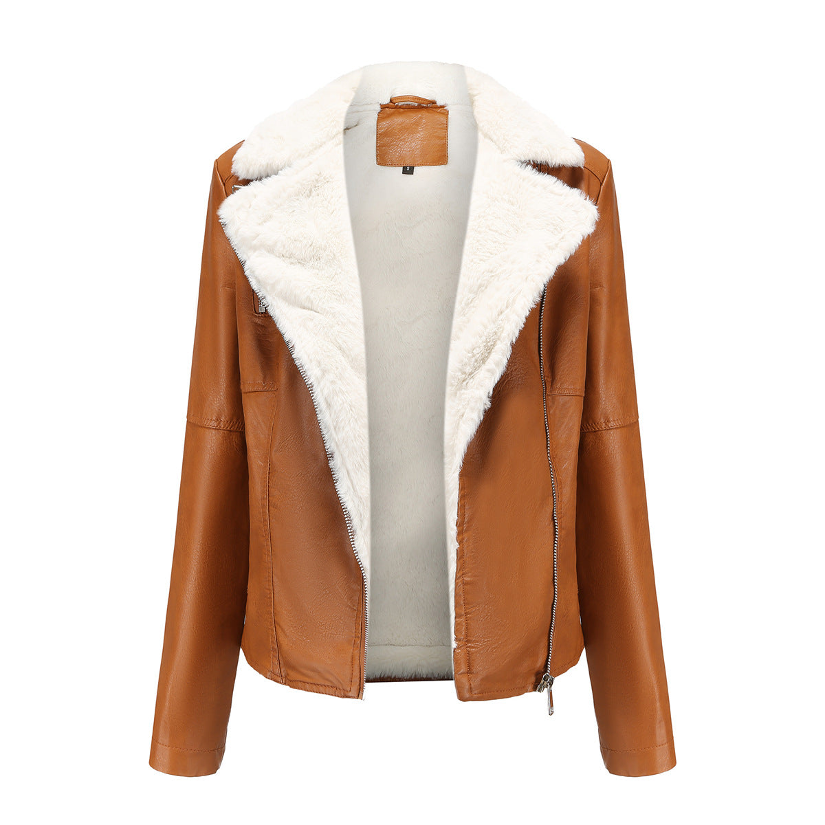 Dames jack van nepleer met warme zachte teddyvoering voor de winter