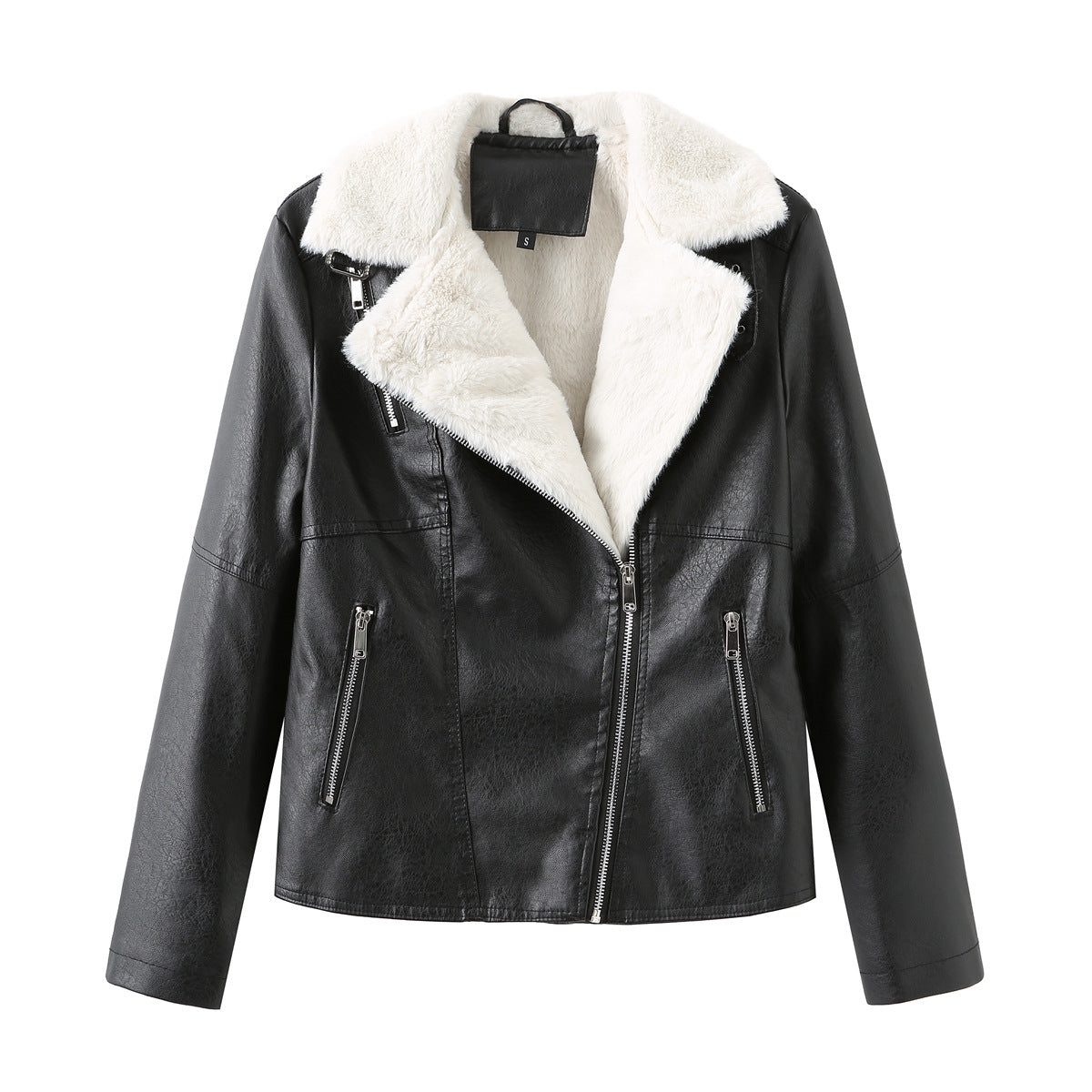Dames jack van nepleer met warme zachte teddyvoering voor de winter